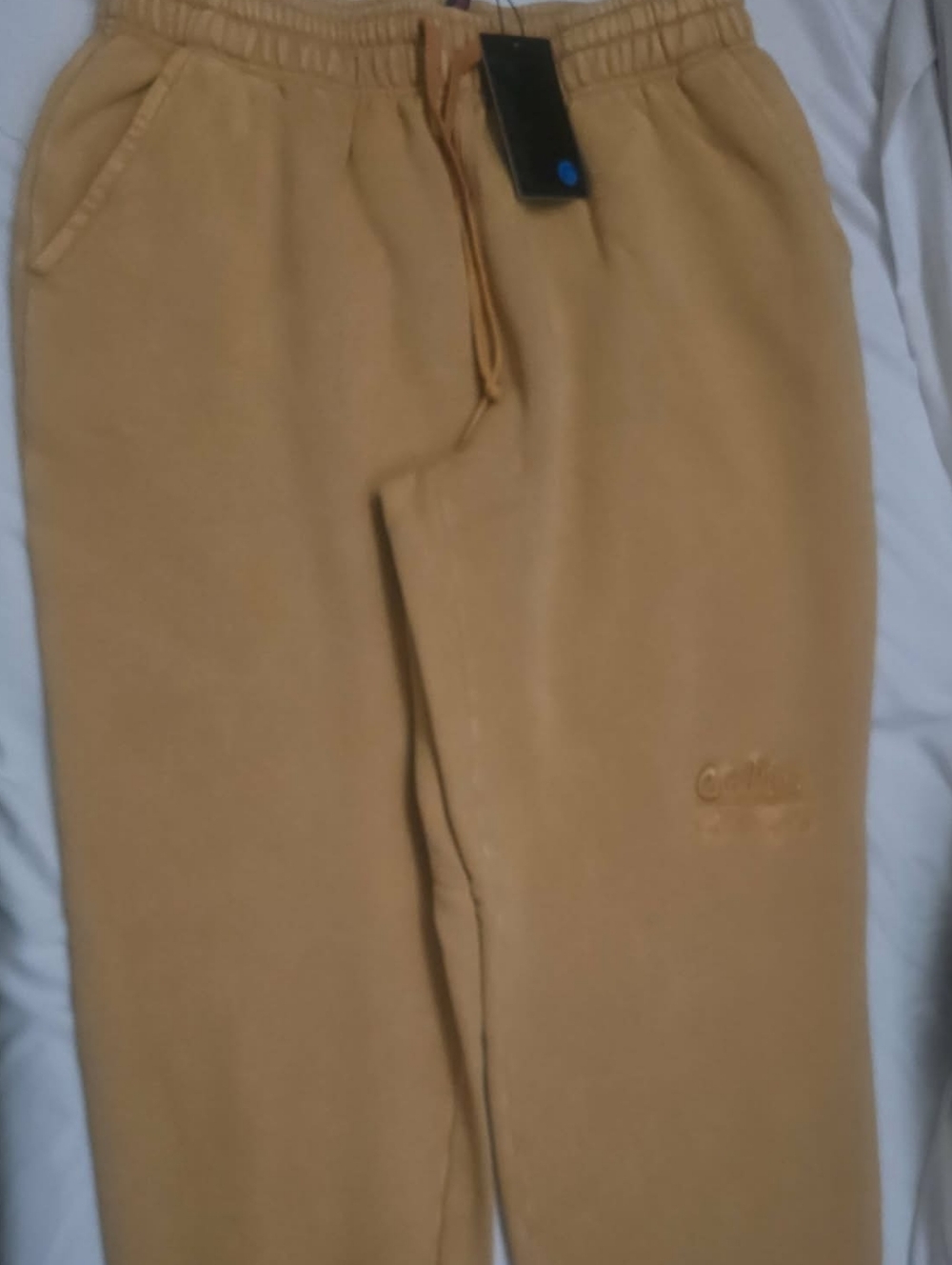 Light Brown/cream  Cookies Joggers with Embroidered Logo